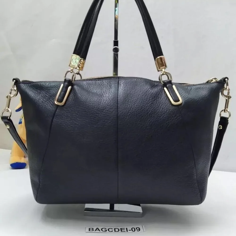 Coach Black Pebbled Leather Crossbody Tote